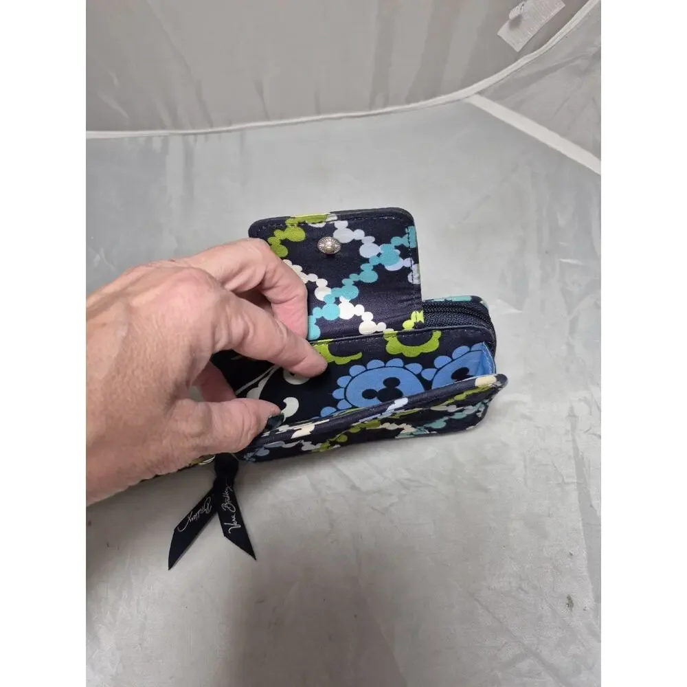 💥 Disney Parks Vera Bradley Where's Mickey Blue ID Wristlet Wallet Phone Case